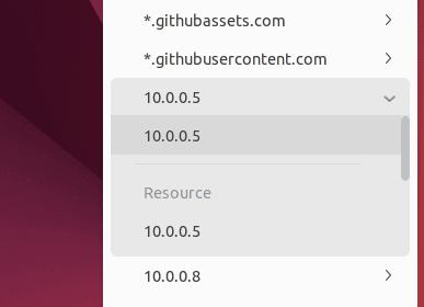 A very long menu displayed in GNOME, with the submenu being squashed
